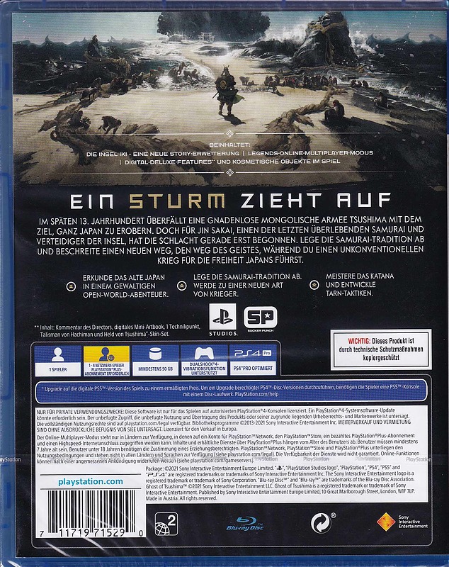 Ghost of Tsushima Directors Cut (AT-PEGI) Rueckseite