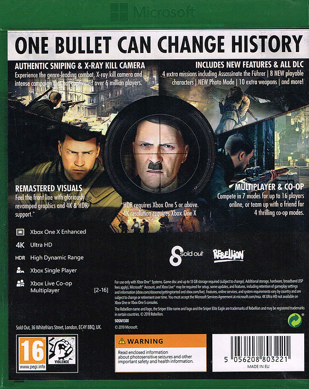 Sniper Elite V2 Remastered (PEGI) Rueckseite