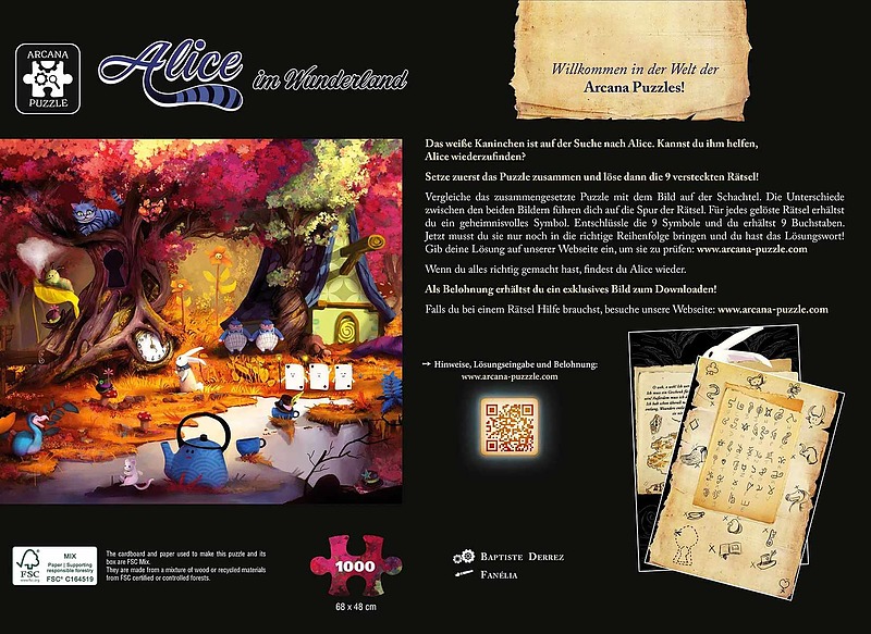 Arcana Puzzle: Alice im Wunderland Rueckseite