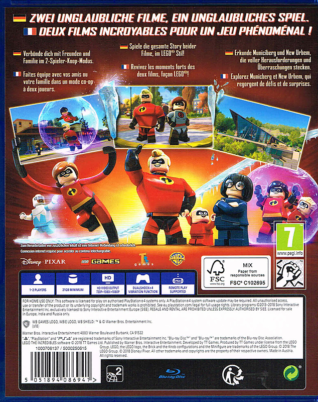 LEGO The Incredibles (AT-PEGI) Rueckseite