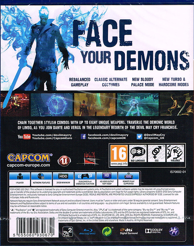 DmC Devil May Cry Definitive Edition (PEGI) Rueckseite