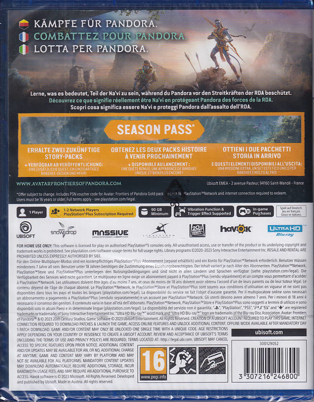 Avatar: Frontiers of Pandora Gold (AT-PEGI) Rueckseite