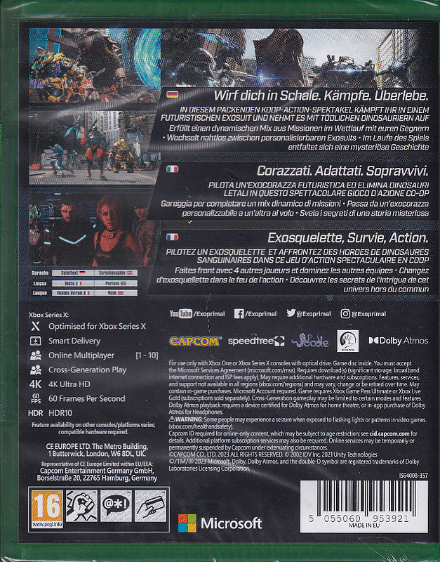 Exoprimal Day 1 Edition inkl. 3 Boni (AT-PEGI) Rueckseite