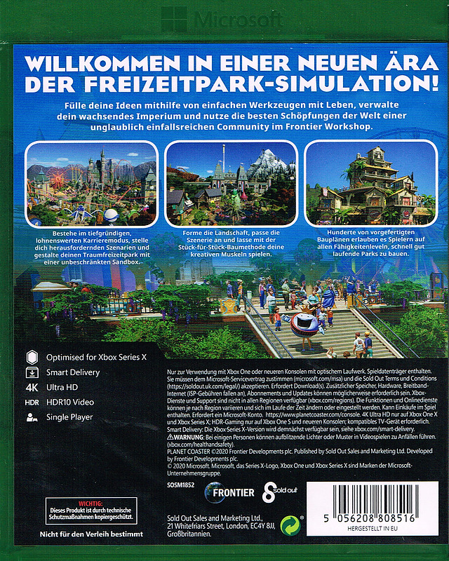 Planet Coaster: Console Edition Rueckseite