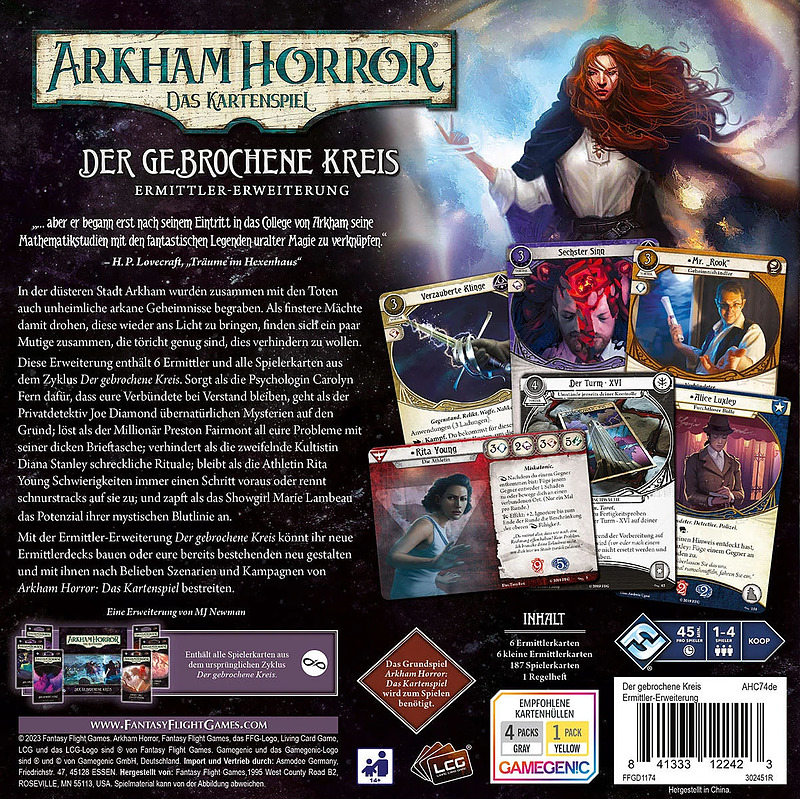 Arkham Horror: LCG - Der Gebrochene Kreis Rueckseite Arkham Horror: LCG - Der Gebrochene Kreis Rueckseite