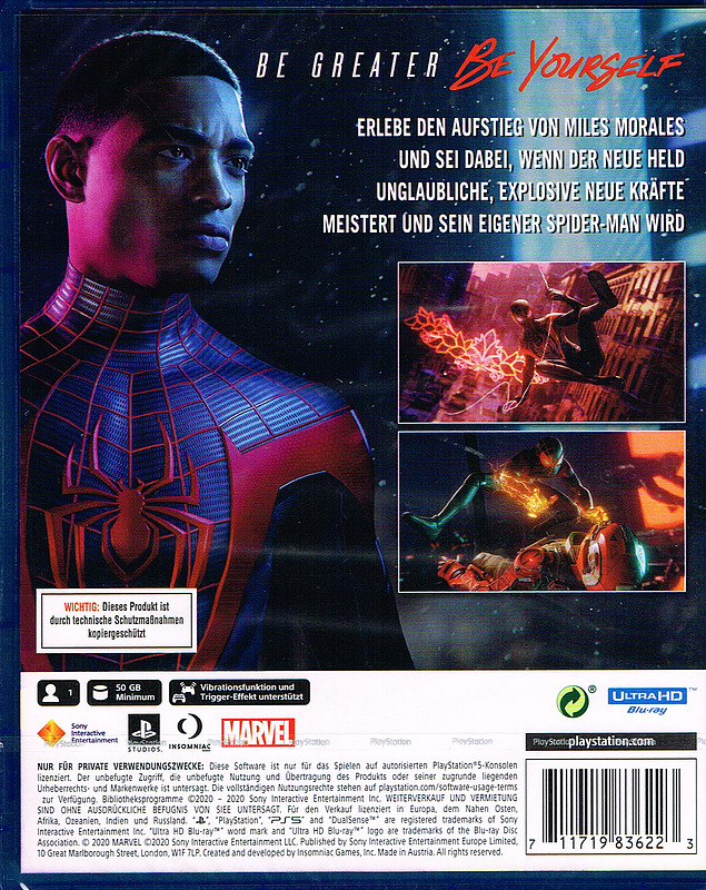 Spider-Man Miles Morales Rueckseite