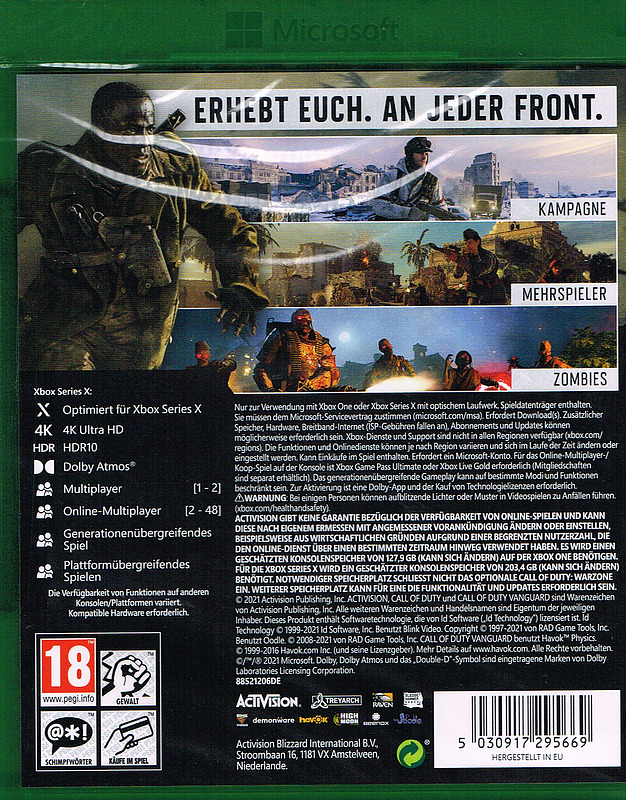 Call of Duty Vanguard (AT-PEGI) Rueckseite