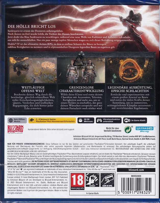 Diablo IV + Bonus (AT-PEGI) Rueckseite