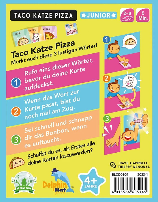 Taco Katze Pizza Junior Rueckseite