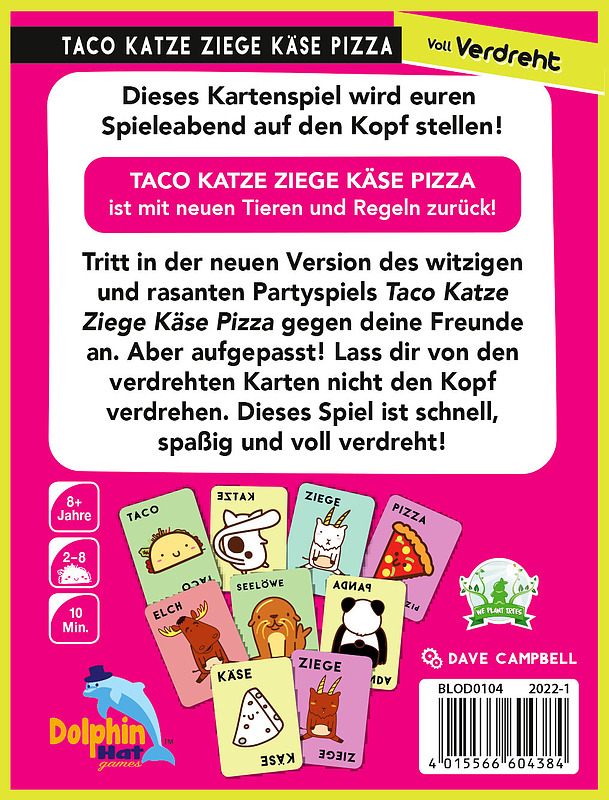 Taco Katze Ziege Käse Pizza: Voll Verdreht Rueckseite