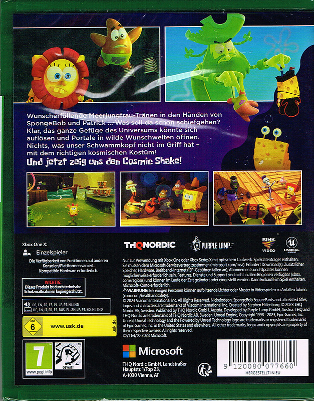 SpongeBob SquarePants: The Cosmic Shake + Bonus Rueckseite
