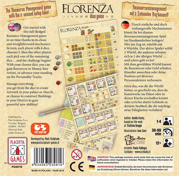 Florenza Dice Game Rueckseite