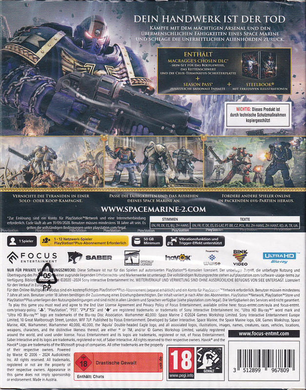 Warhammer 40.000: Space Marine 2 Gold Edition Rueckseite