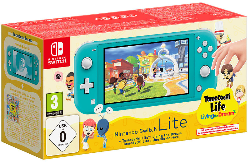 Nintendo Switch Lite + Tomodachi Life Cover
