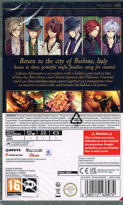 Piofiore: Episodio 1926 (PEGI) Rueckseite