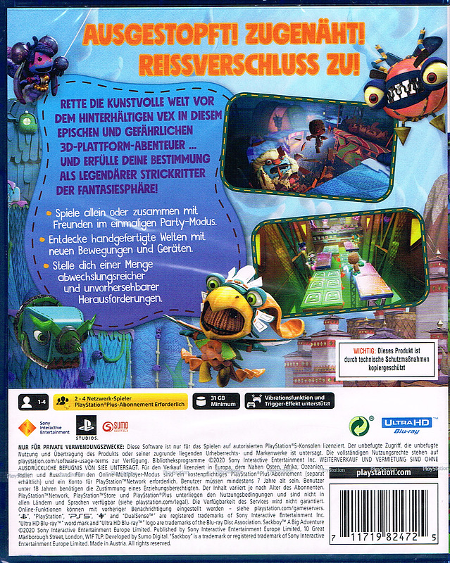 Sackboy: A Big Adventure Rueckseite