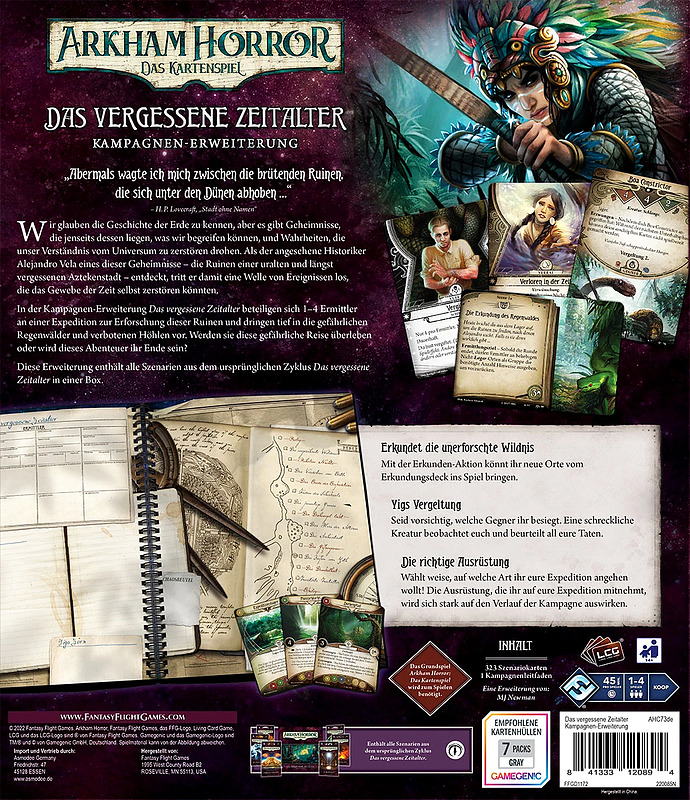 Arkham Horror: LCG - Das vergessene Zeitalter Rueckseite Arkham Horror: LCG - Das vergessene Zeitalter Rueckseite
