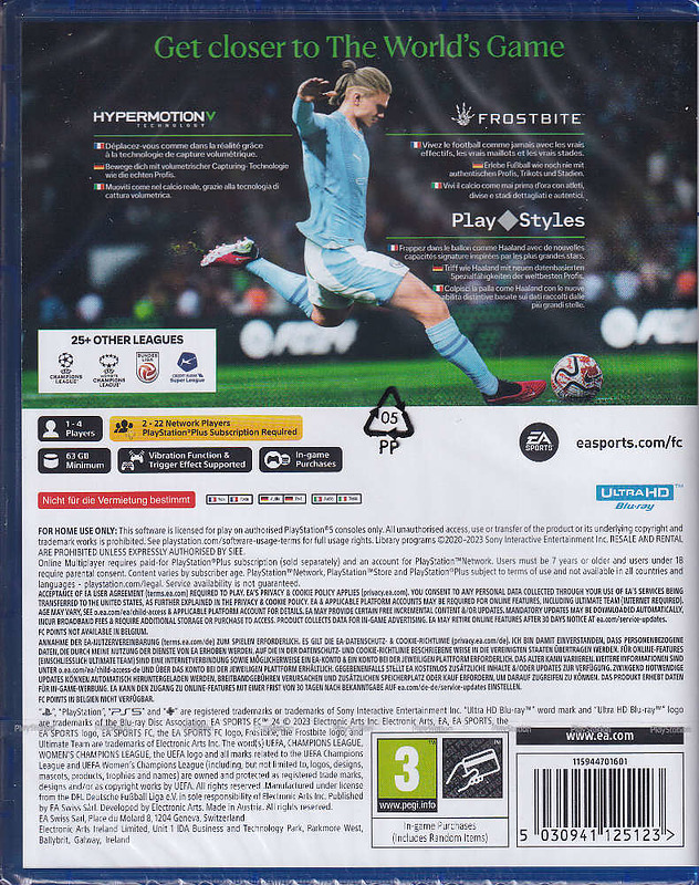 EA Sports FC 24 + 5 Boni (AT-PEGI) Rueckseite