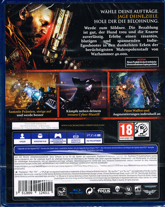 Necromunda: Hired Gun + 4 Boni Rueckseite