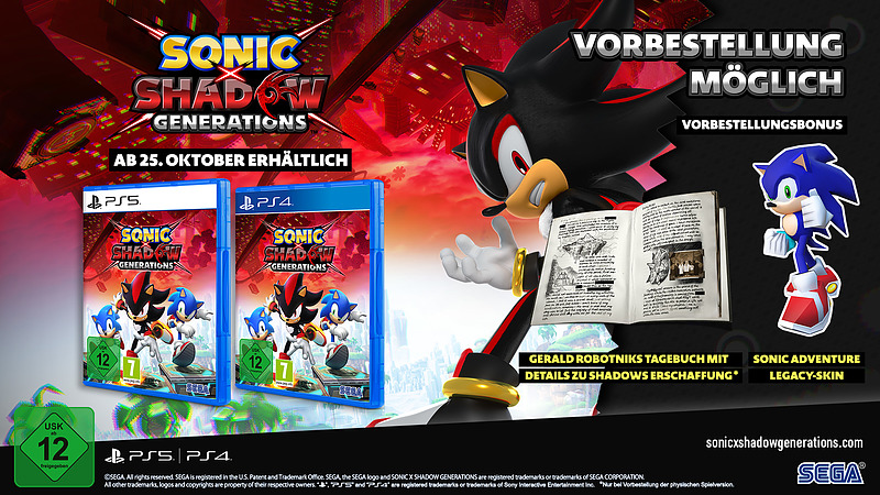 Sonic X Shadow Generations Remaster + 3 Boni Rueckseite