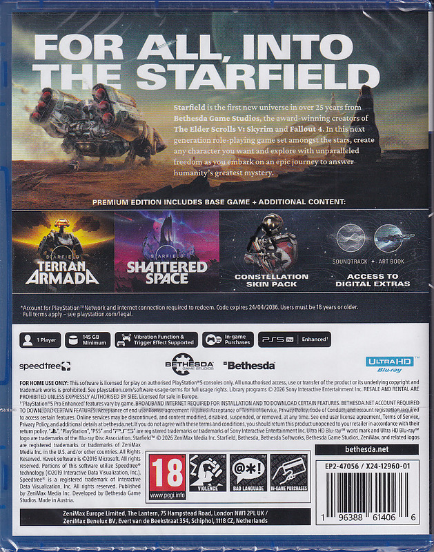 Starfield Premium Edition (PEGI) Rueckseite