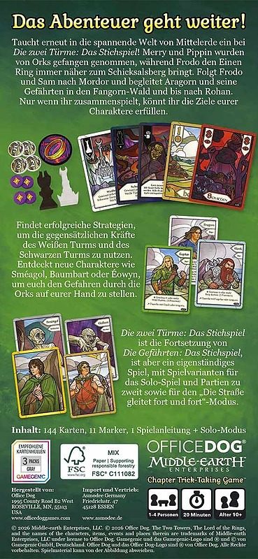 Der Herr der Ringe - Die Zwei Türme: Das Stichspiel Rueckseite