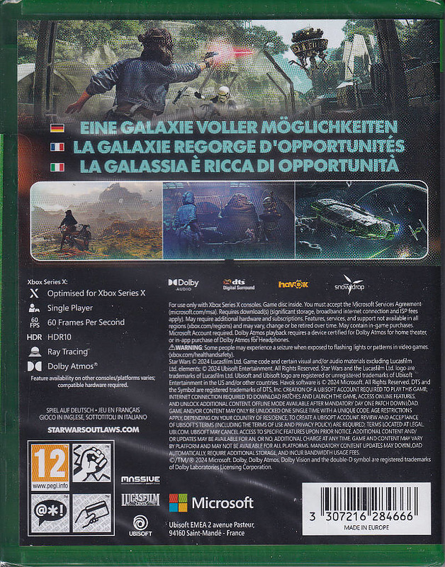 Star Wars Outlaws + 2 Boni (AT-PEGI) Rueckseite