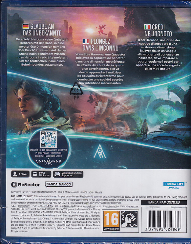 Unknown 9: Awakening + Bonus (AT-PEGI) Rueckseite