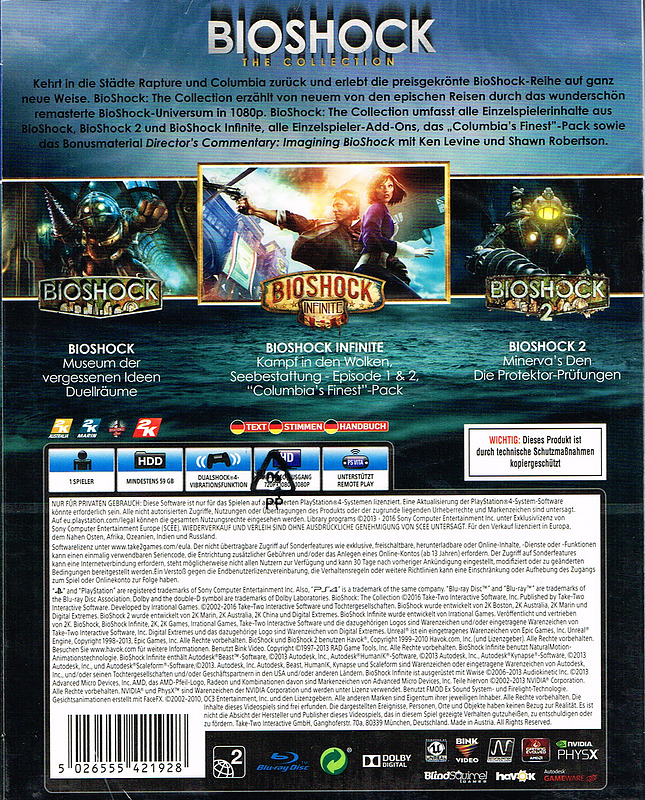 Bioshock: The Collection + 8 DLCs Rueckseite