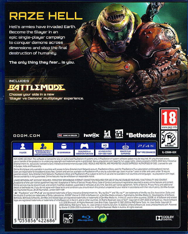 DOOM Eternal (PEGI) Rueckseite