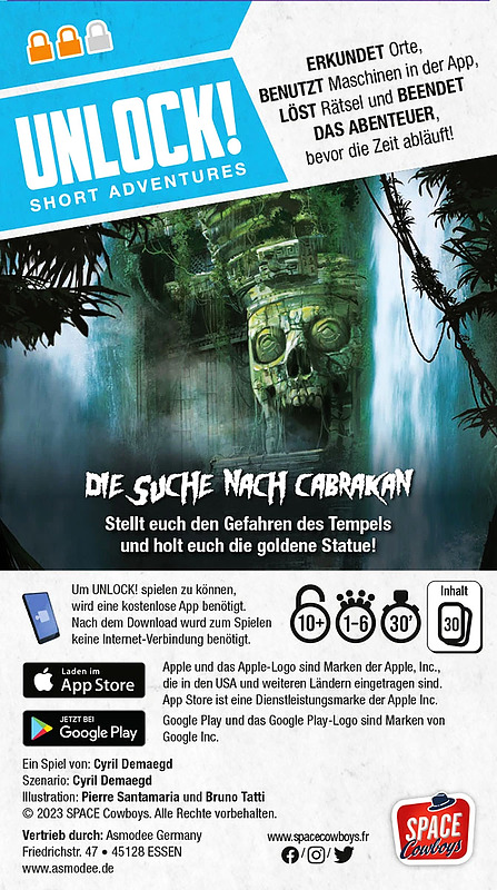 Unlock! Short Adventures: Die Suche nach Cabrakan Rueckseite