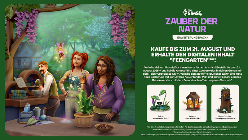 Die Sims 4 Addon: Zauber der Natur (AT-PEGI) Rueckseite