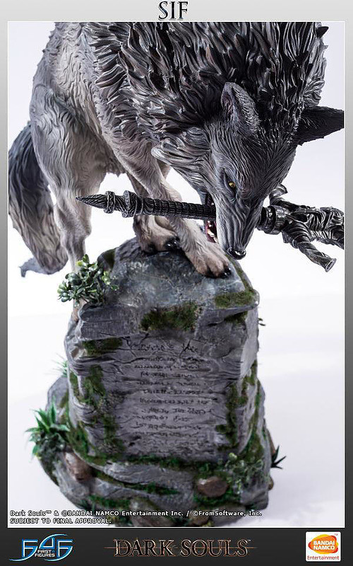 Dark Souls Statue Großer Grauer Wolf Sif Rueckseite