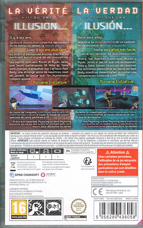 AI: The Somnium Files - nirvanA Initiative (PEGI) Rueckseite