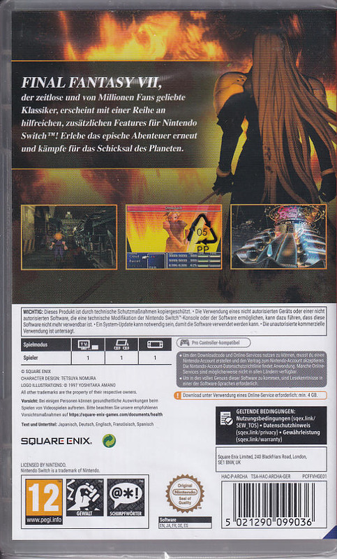 Final Fantasy 7 Remastered (Code in a Box) Rueckseite