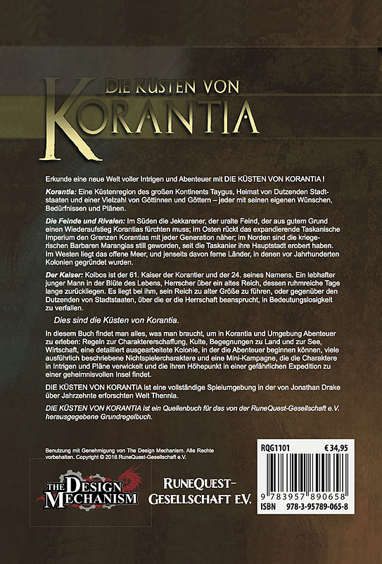 RuneQuest: Die Küsten von Korantia Rueckseite
