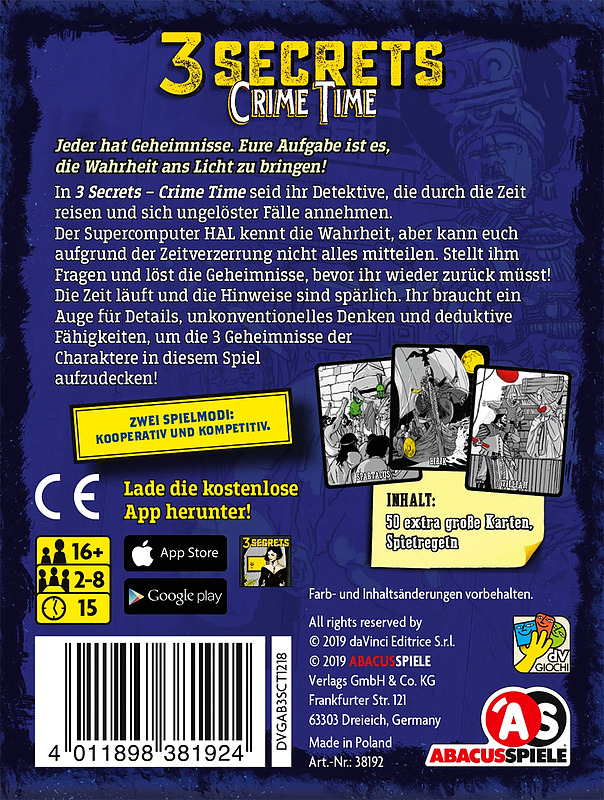 3 Secrets - Crime Time Rueckseite