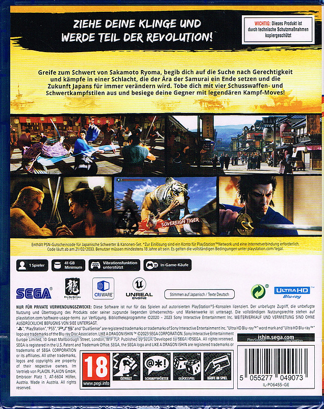 Like a Dragon: Ishin! Rueckseite