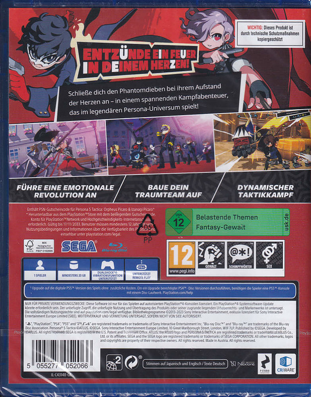 Persona 5 Tactica + 2 Boni Rueckseite